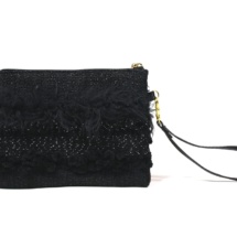 Total black purse with textures back
