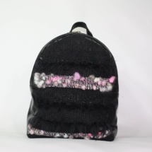 pink and black backpack front