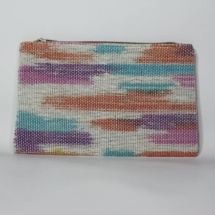 Rainbow woven and plasitc clutch back